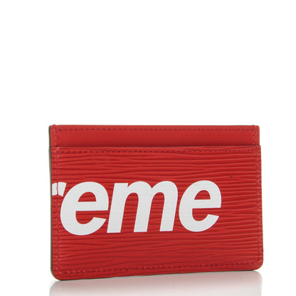 Louis Vuitton X SUPREME Epi Card Holder Red 3 of 6