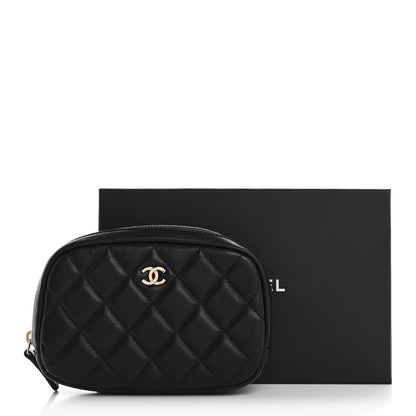 Chanel Lambskin Small Curvy Pouch Cosmetic Case Black 8 of 8