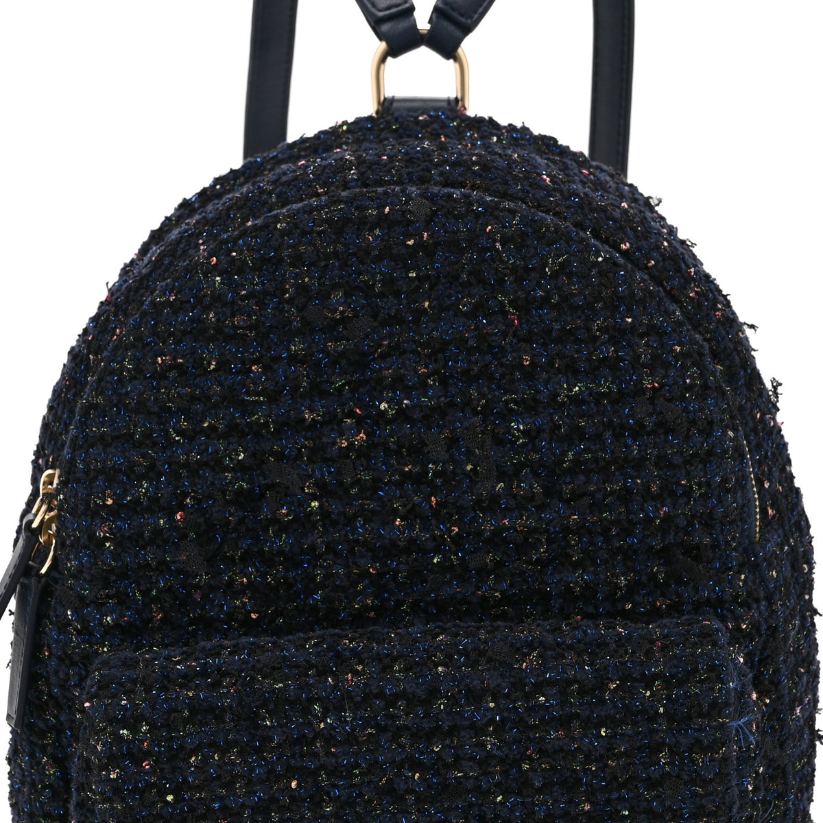 Tweed Front Pocket Backpack Navy