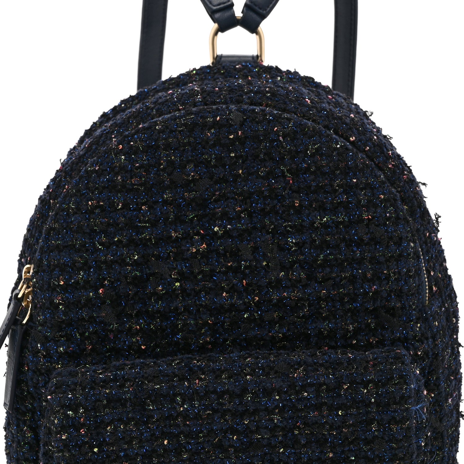 Chanel Tweed Front Pocket Backpack Navy 8 of 10