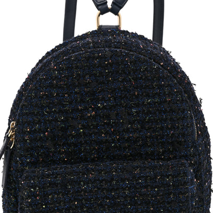 Chanel Tweed Front Pocket Backpack Navy 8 of 10