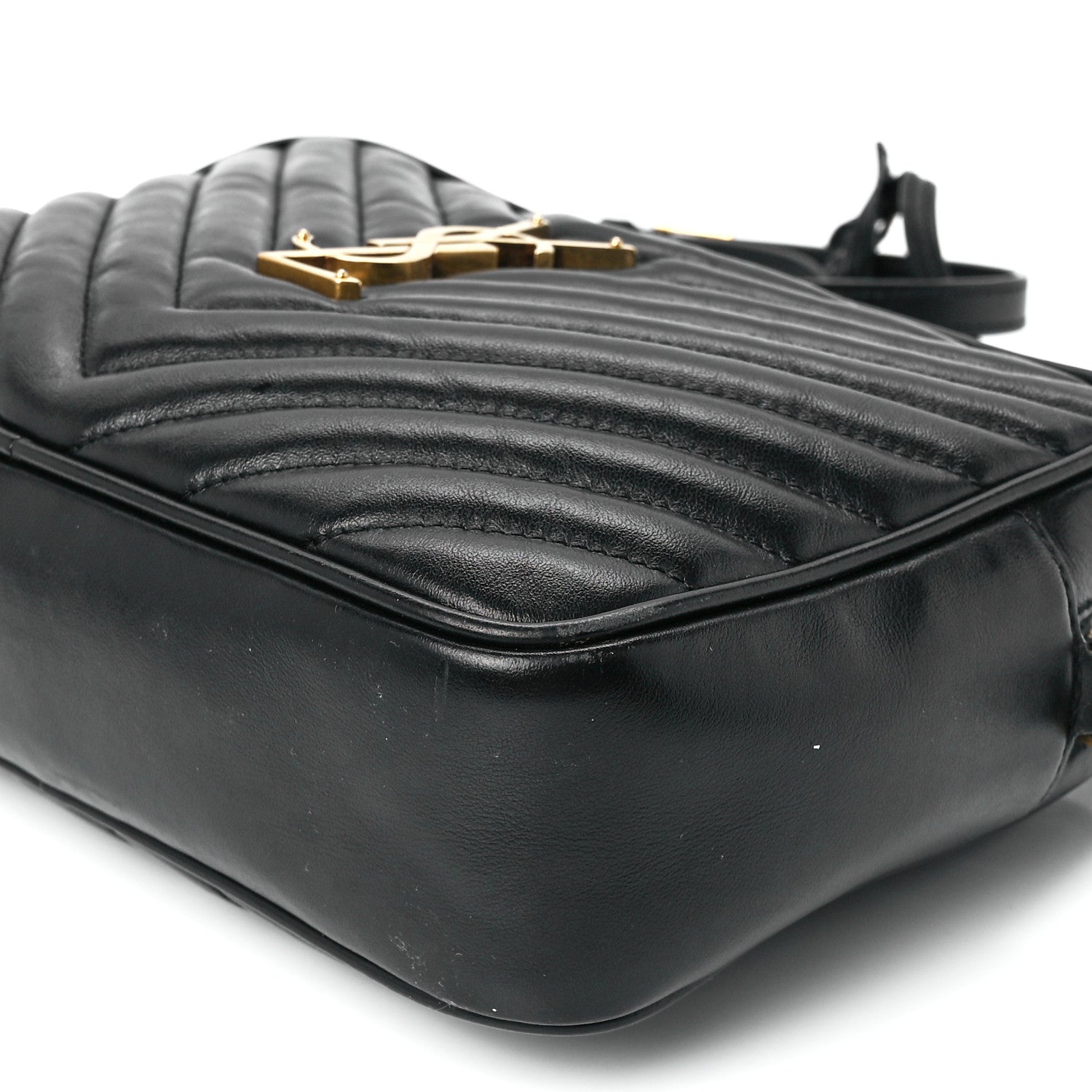 Saint Laurent Calfskin Matelasse Monogram Lou Camera Bag Black 10 of 11