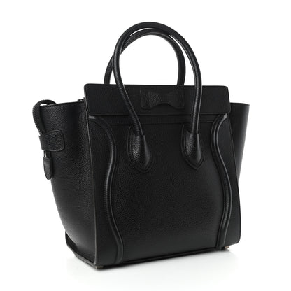 Celine Drummed Calfskin Micro Luggage Black 3 of 9