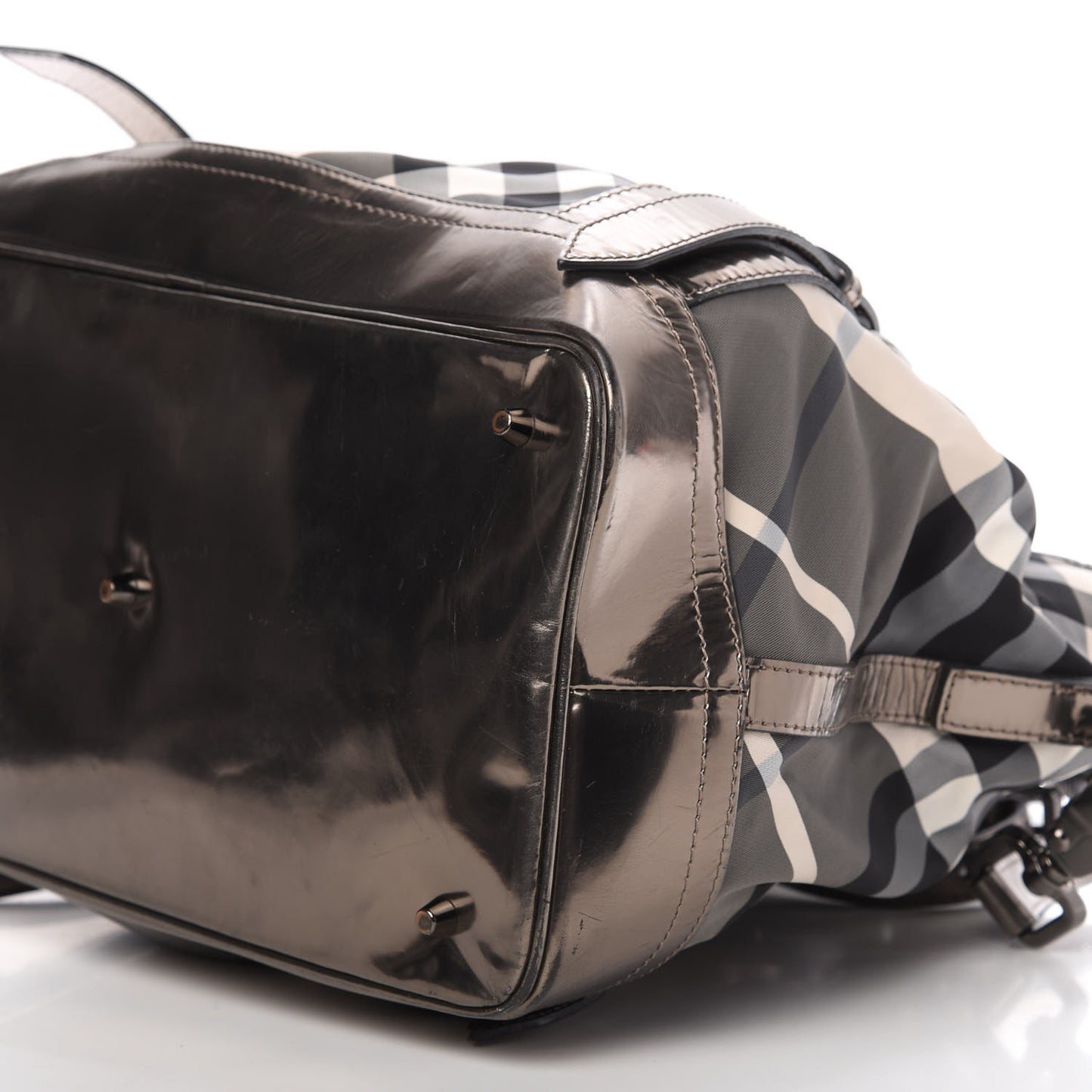 Calfskin Smoked Check Chain Strap Shoulder Bag