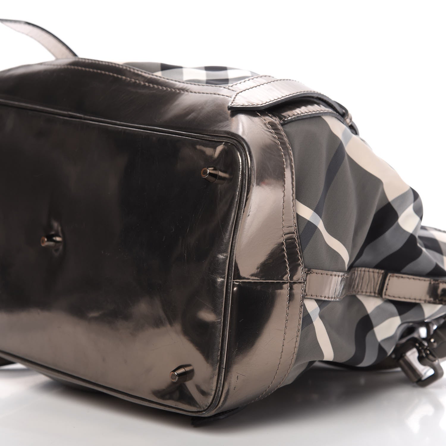 Burberry Calfskin Smoked Check Chain Strap Shoulder Bag 7 of 13