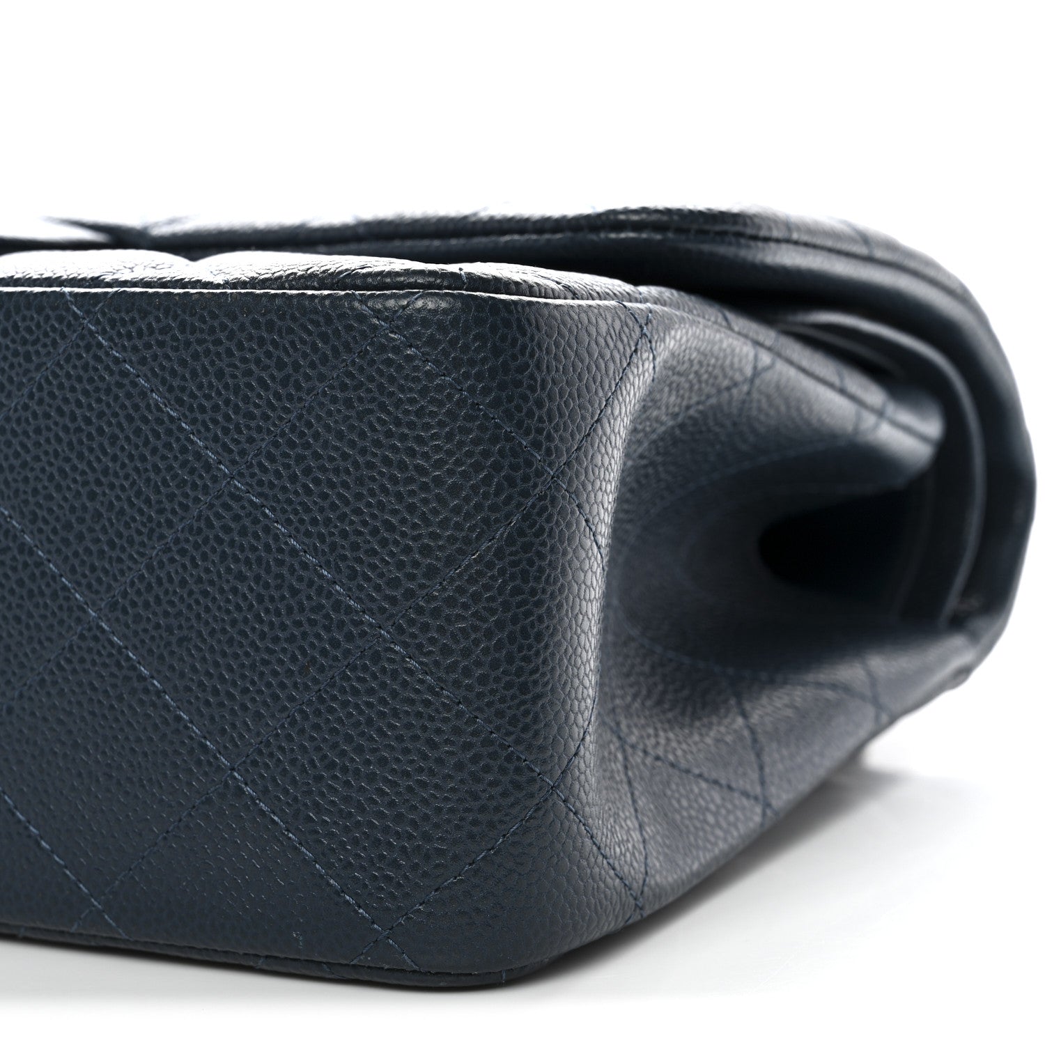 Chanel Caviar Quilted Jumbo Double Flap Blue 10 of 13