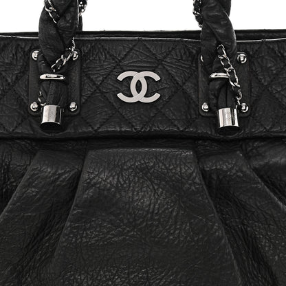 Chanel Distressed Lambskin Vintage Ligne Lady Braid Tote Black 8 of 11