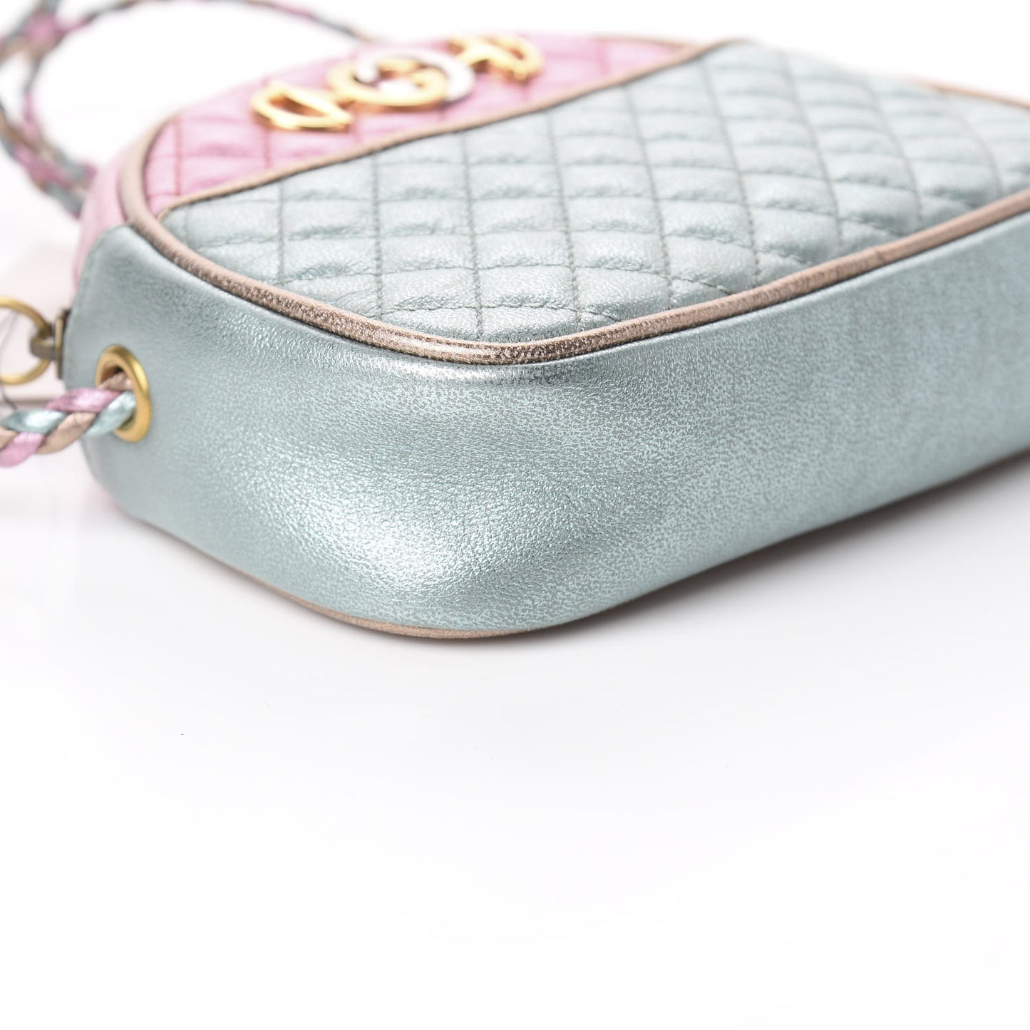 Laminated Nappa Trapuntata Mini Zumi Dome Shoulder Bag Rosa Lago Rame