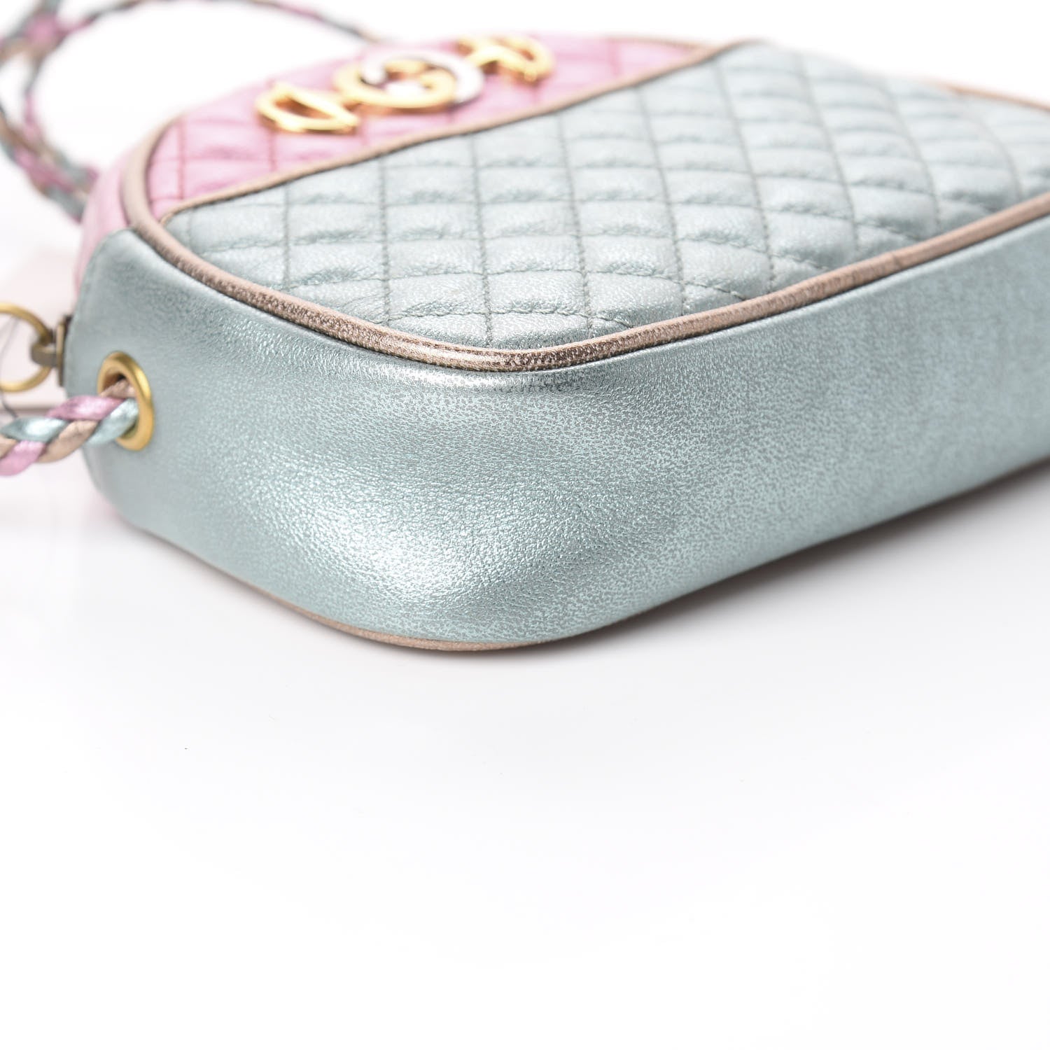 Gucci Laminated Nappa Trapuntata Mini Zumi Dome Shoulder Bag Rosa Lago Rame 7 of 8