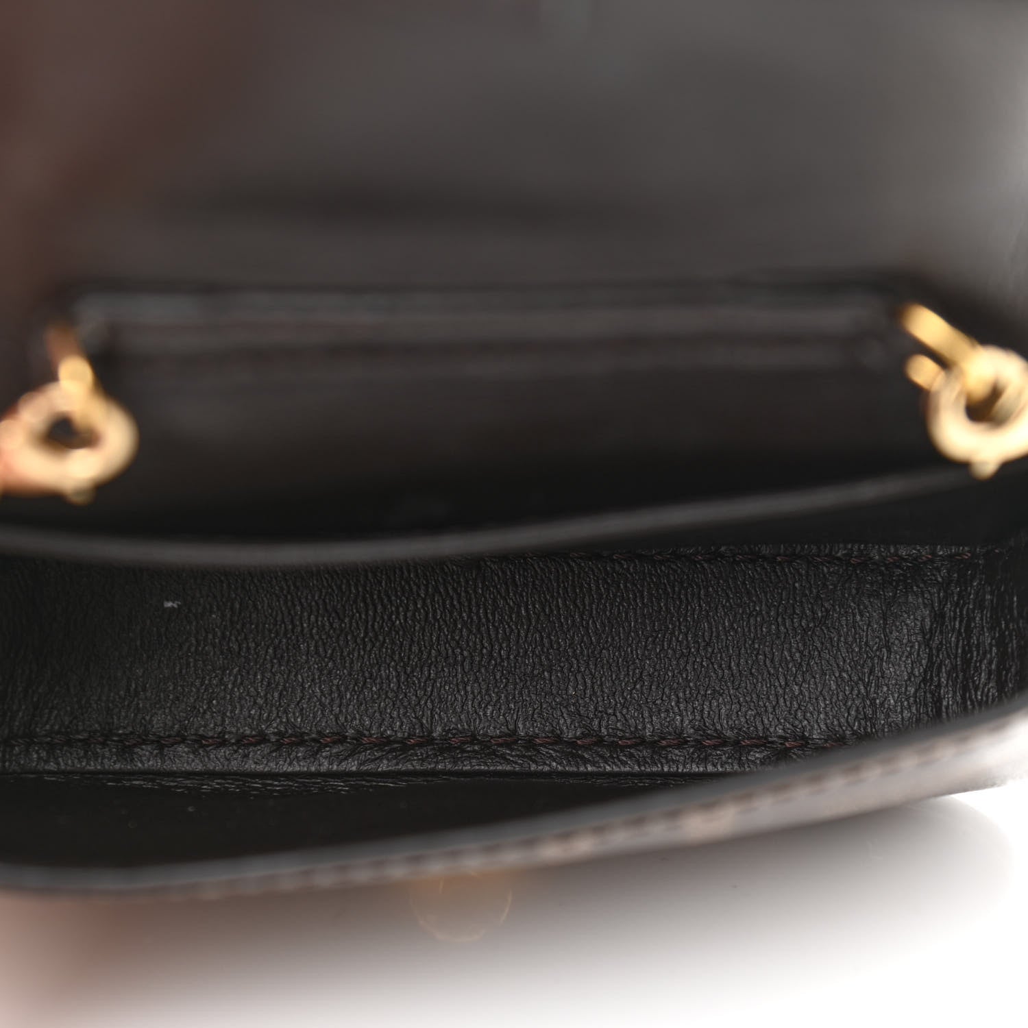 Fendi Glazed Fabric FF 1974 Nano Baguette Charm Mogano Panna 5 of 9