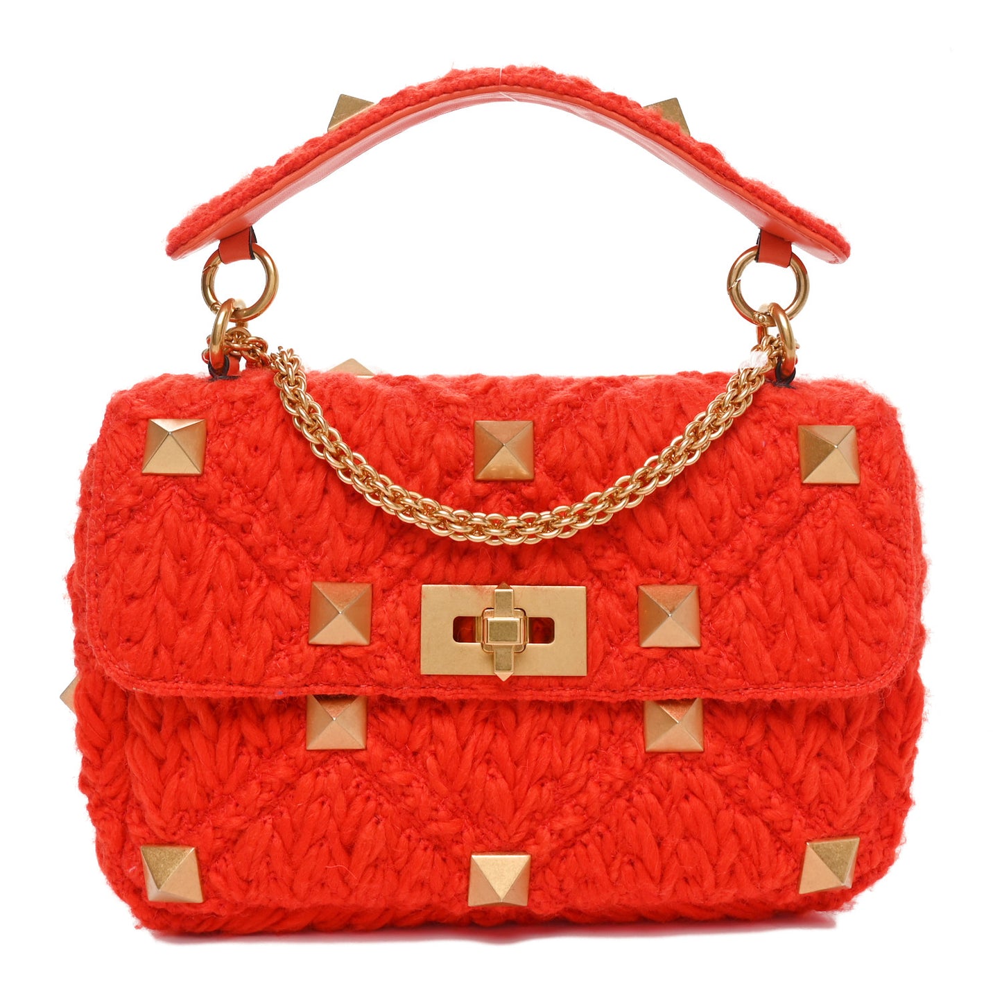 Cashmere Medium Roman Stud Shoulder Bag Titian