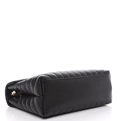 Saint Laurent Grain de Poudre Calfskin Y Quilted Monogram Medium Loulou Chain Satchel Black 3 of 9
