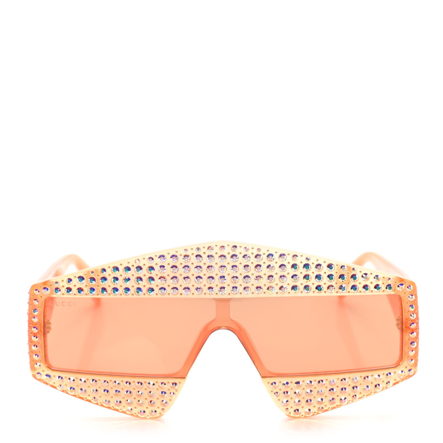 Gucci Crystal Rectangular Frame Sunglasses GG0357S Orange 2 of 5