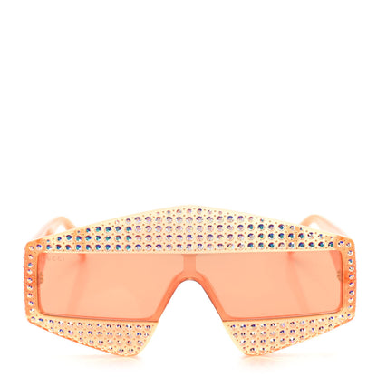 Gucci Crystal Rectangular Frame Sunglasses GG0357S Orange 2 of 5
