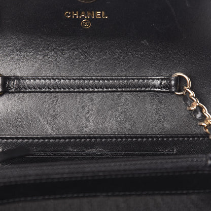 Chanel Lambskin Quilted Pearl Clutch With Chain Black 8 of 11
