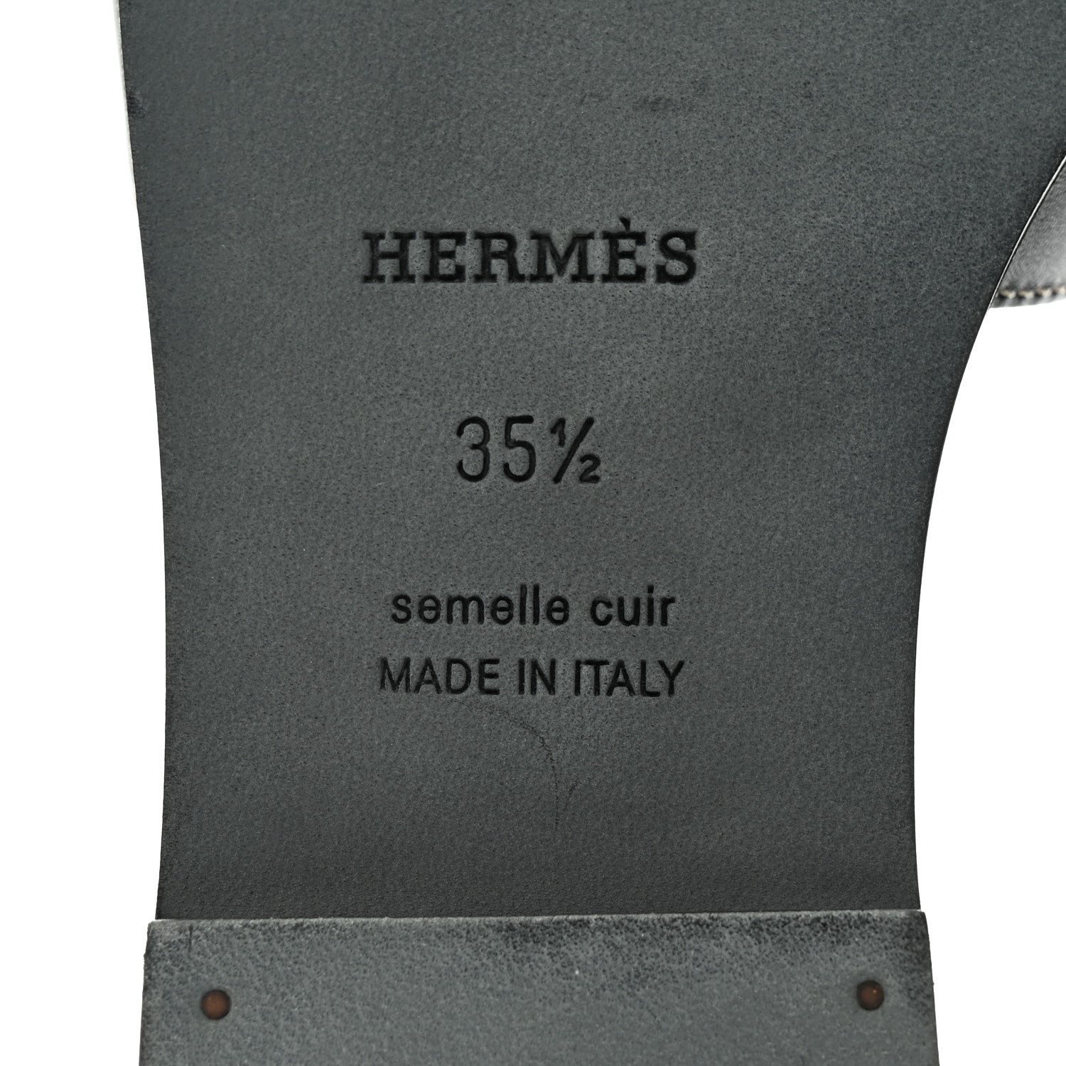 Hermes Box Calfskin Oran Sandals 35.5 Black 8 of 9