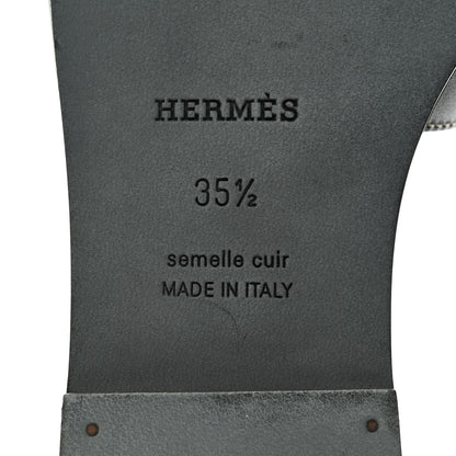 Hermes Box Calfskin Oran Sandals 35.5 Black 8 of 9