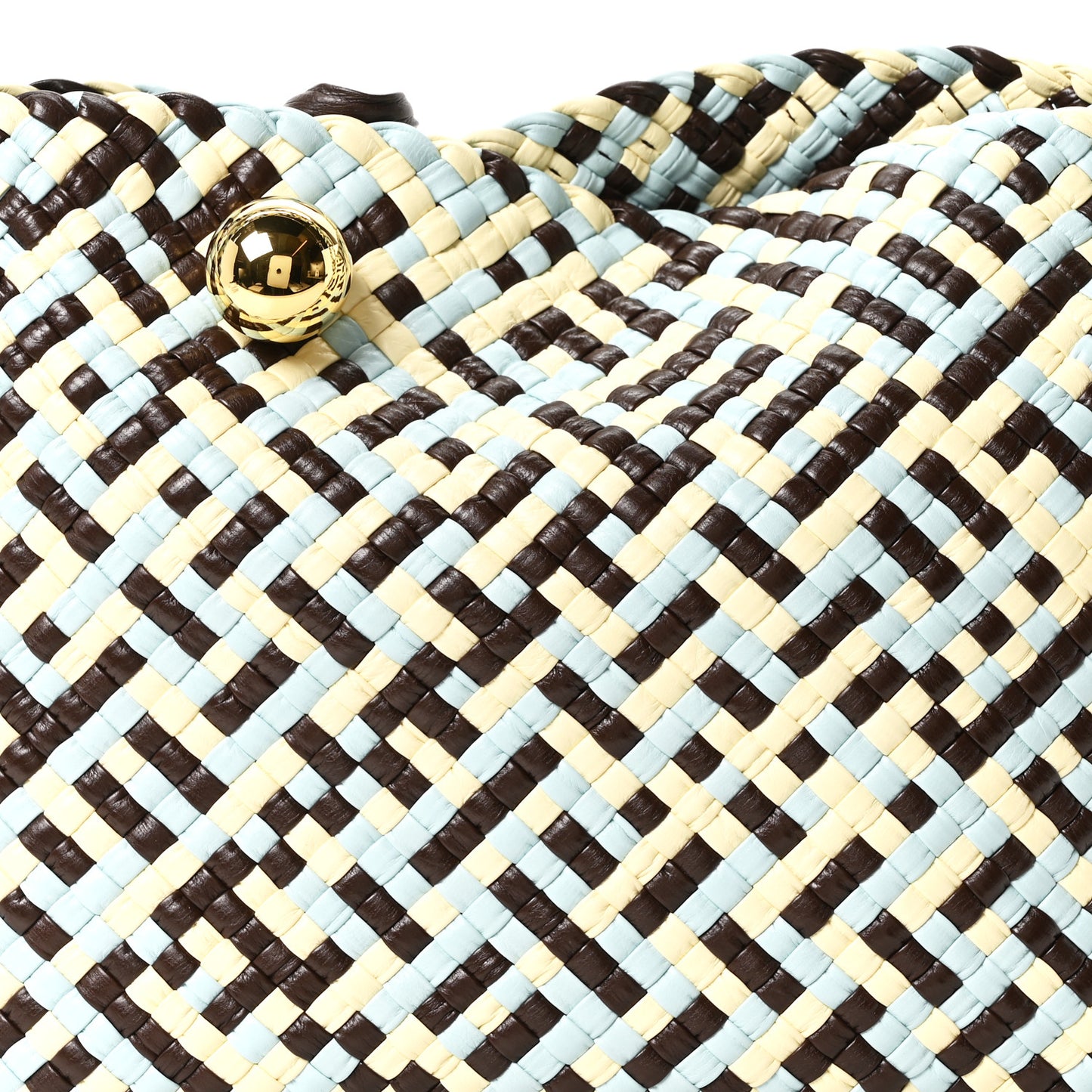 Calfskin Intreccio Tricolor Tosca Shoulder Bag Bitter Chocolate Zest Washed Topazio