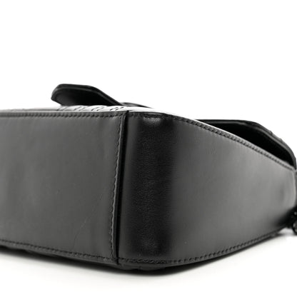 Gucci Calfskin Matelasse Monochrome Mini GG Marmont Top Handle Shoulder Bag Black 10 of 10