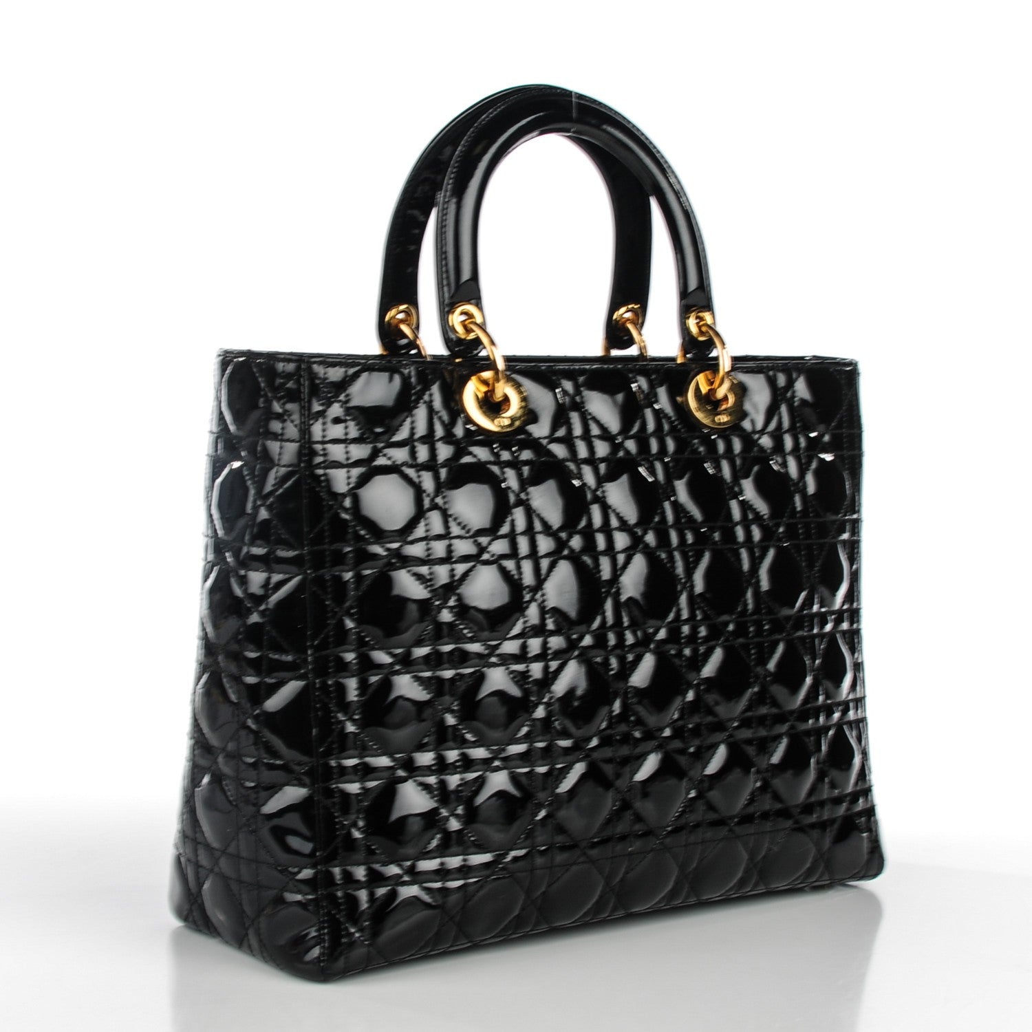 Christian Dior Patent Cannage Large Lady Dior Black 3 of 7