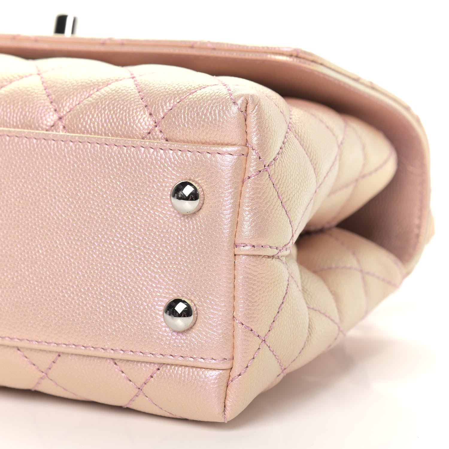 Chanel Iridescent Caviar Quilted Mini Coco Handle Flap Pink 9 of 9