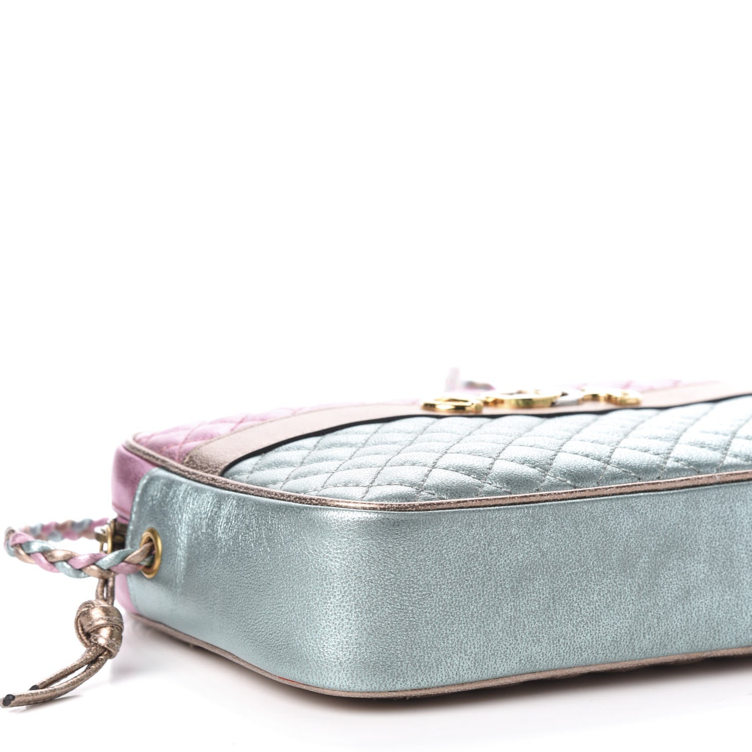 Gucci Laminated Nappa Trapuntata Small Zumi Shoulder Bag Rosa Lago Rame 9 of 11