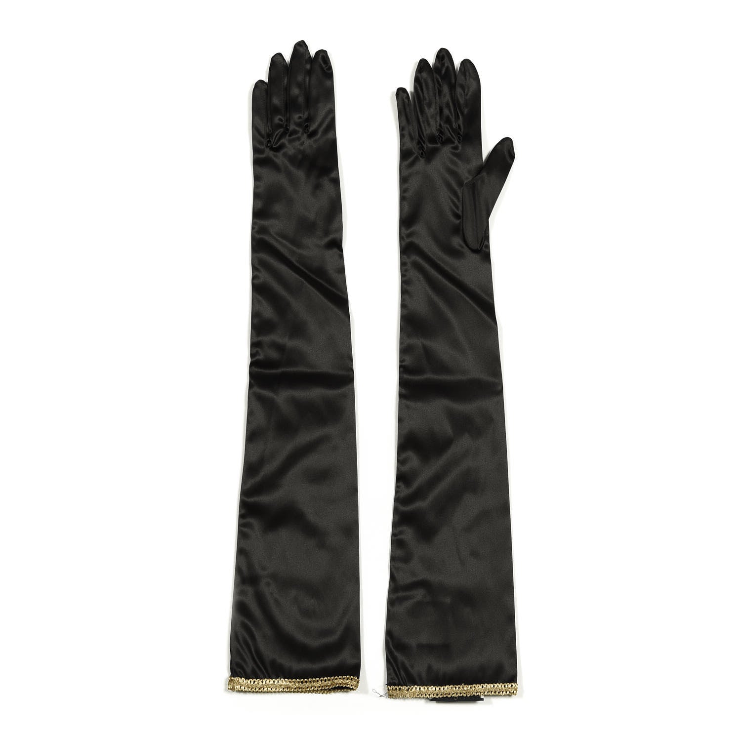 Gucci Satin Stretch Anika Gloves L Black 1 of 6