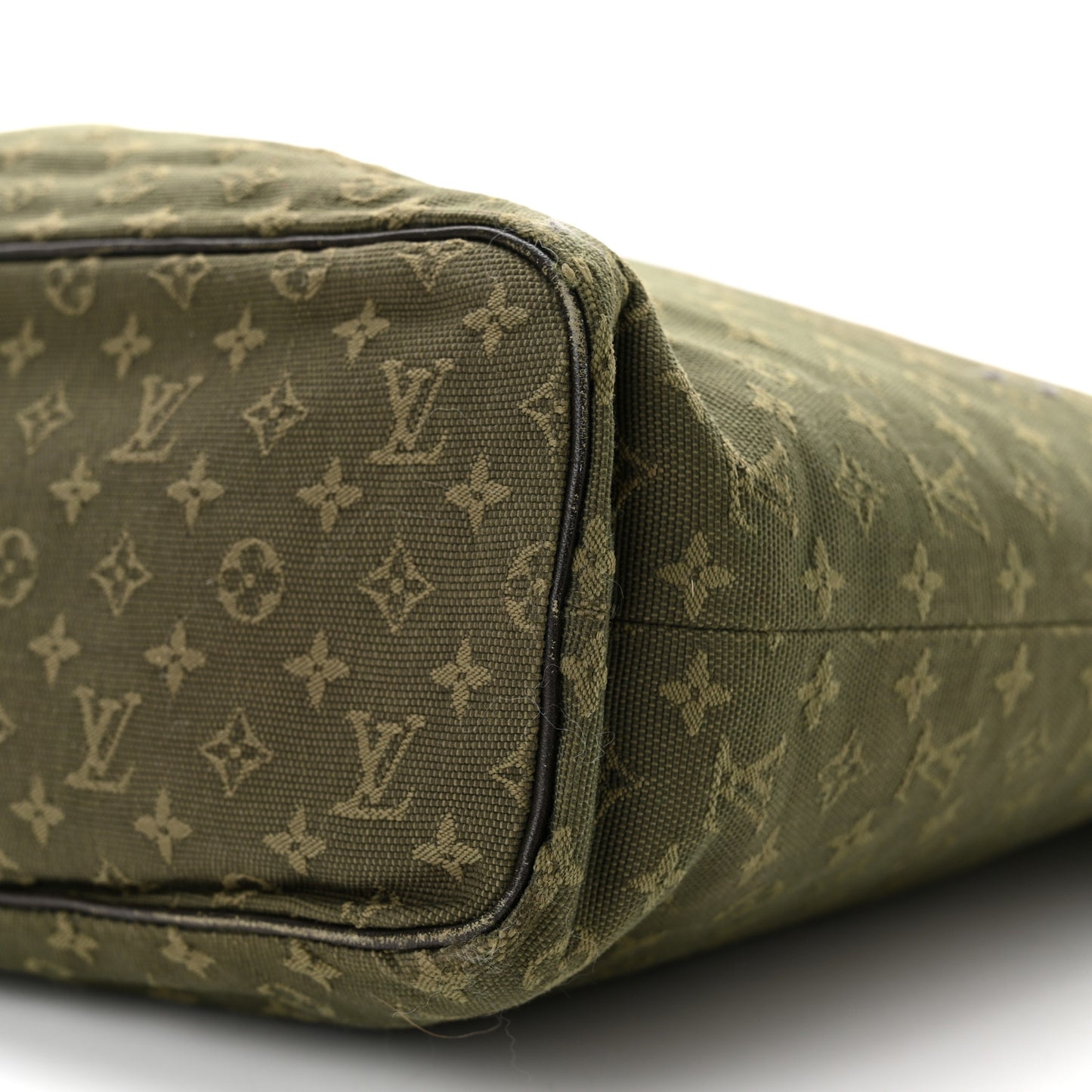 Mini Lin Monogram Tote Kaki