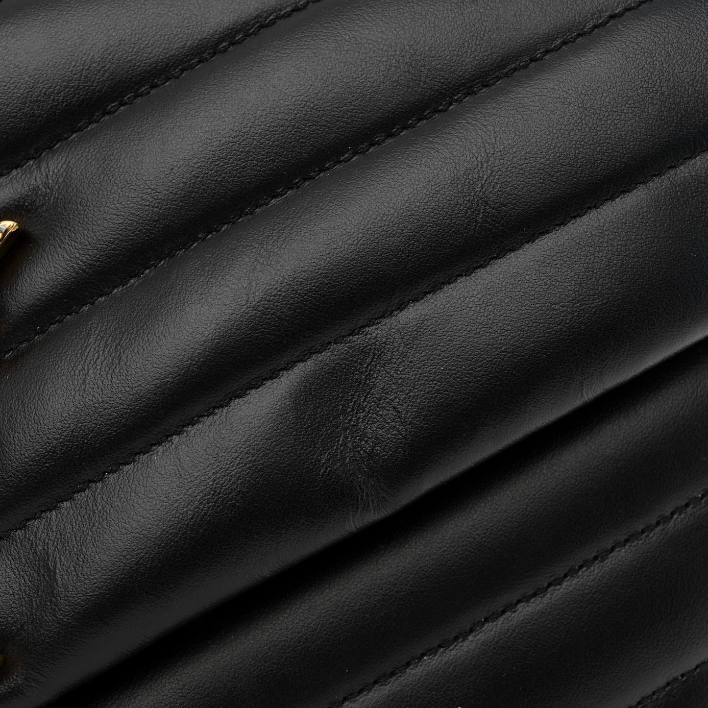 Calfskin Y Quilted Monogram Medium Loulou Chain Satchel Black