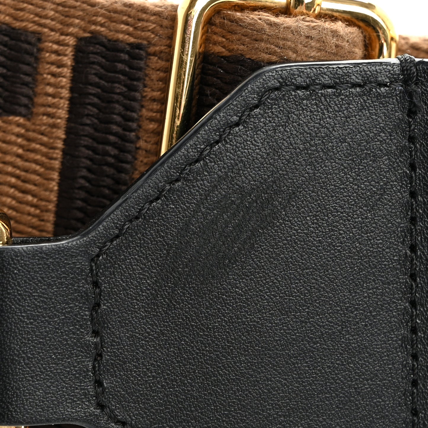 Jacquard Ribbon Vitello King FF Adjustable Strap You Fango Marrone Black