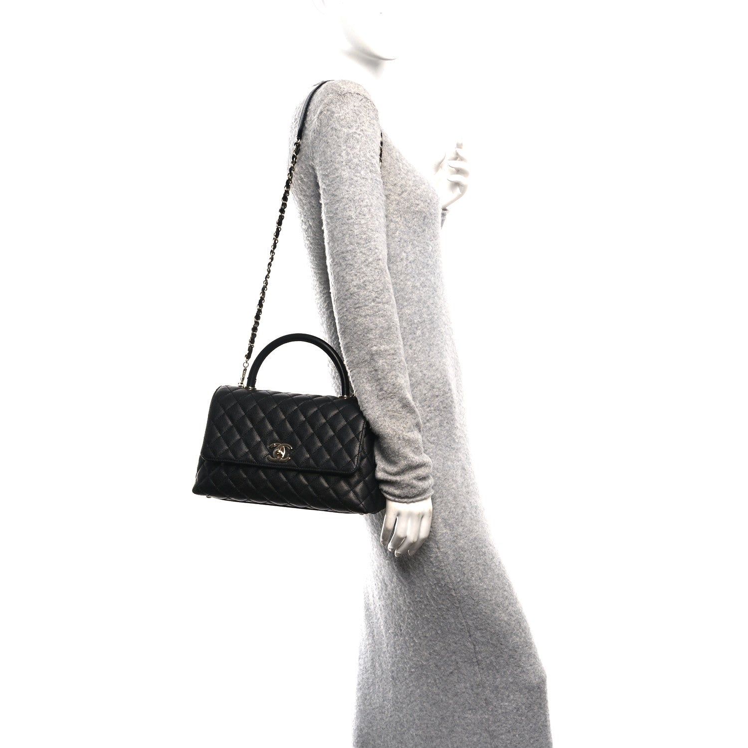 Chanel Caviar Quilted Small Coco Handle Flap Black 2 of 11