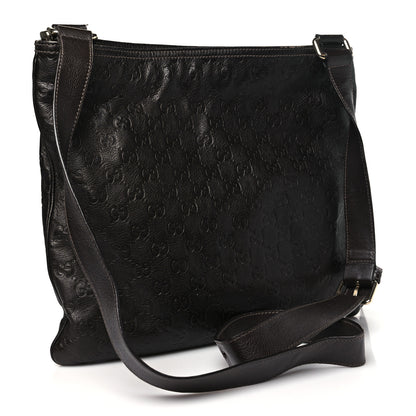 Gucci Guccissima Medium Flat Messenger Bag Dark Brown Dark Brown 3 of 13