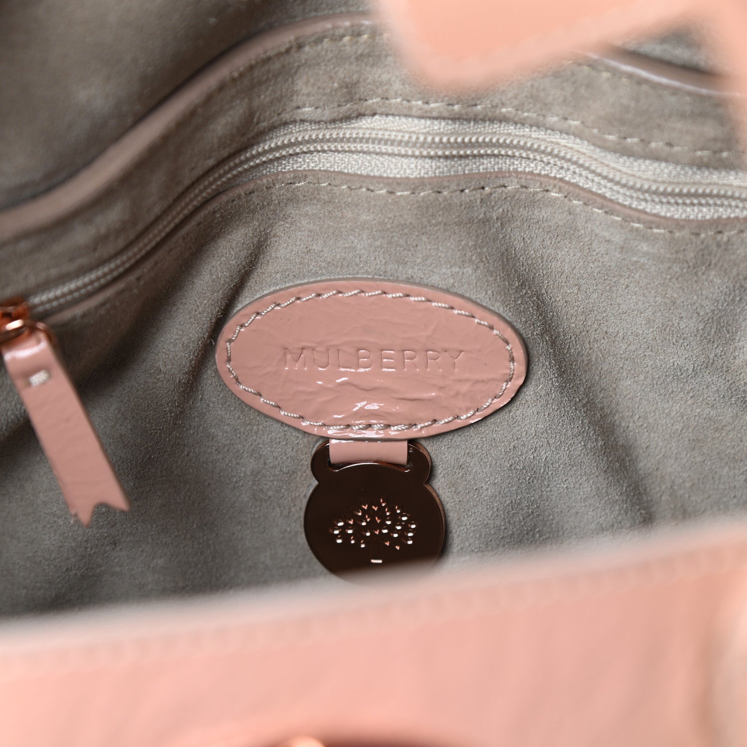 Mulberry Wrinkled Patent Small Bayswater Plaster Pink 6 of 11