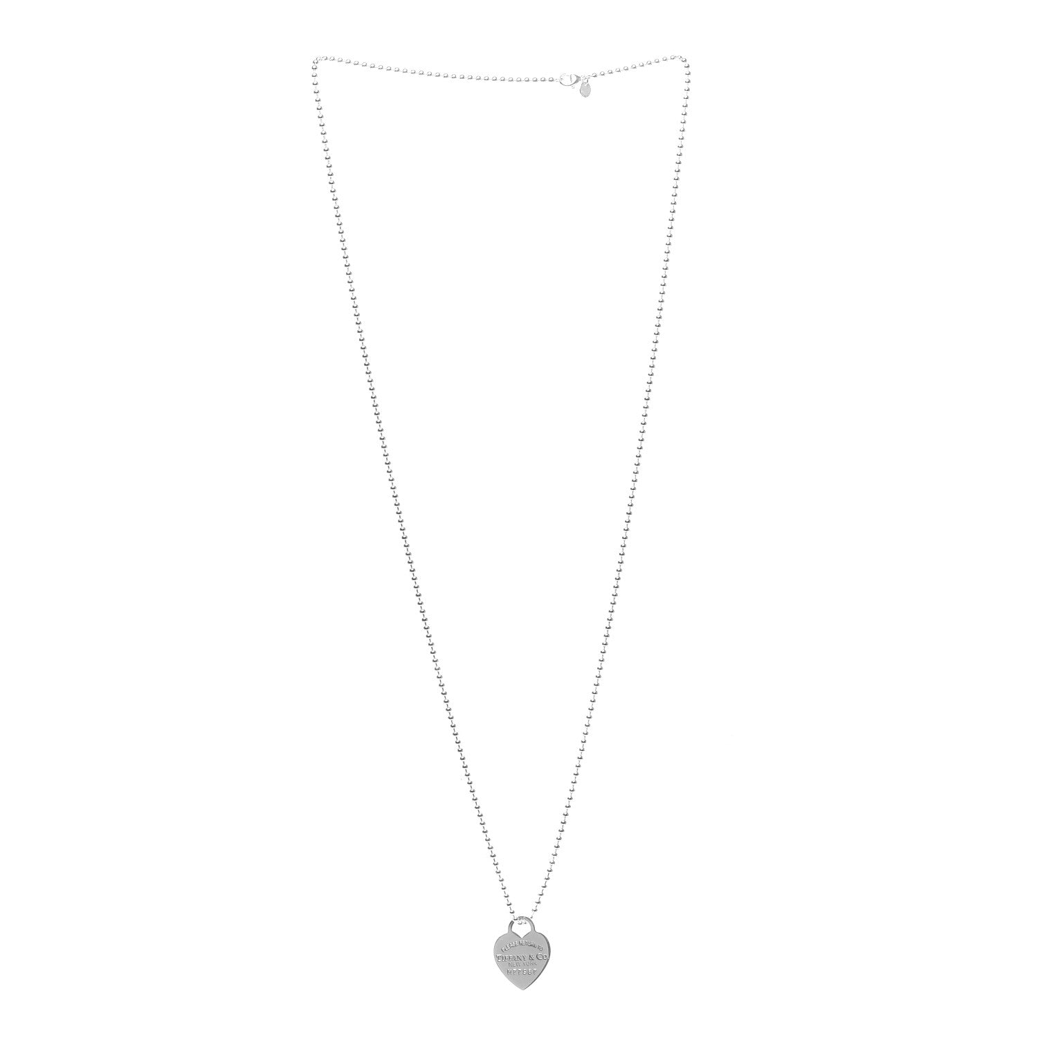 Tiffany Sterling Silver Long Return to Tiffany Heart Pendant Necklace 3 of 5