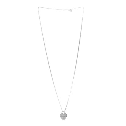 Tiffany Sterling Silver Long Return to Tiffany Heart Pendant Necklace 3 of 5