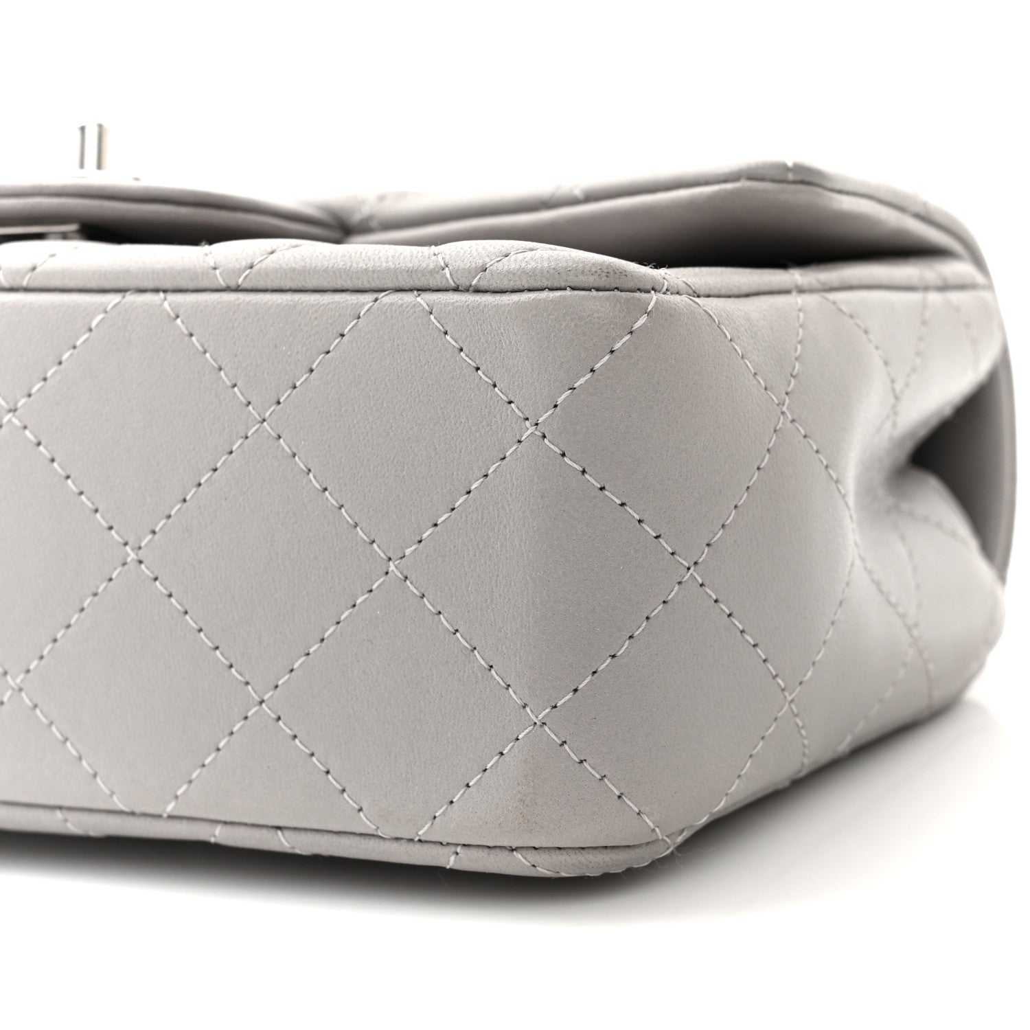 Chanel Lambskin Quilted Mini Rectangular Flap Grey 10 of 11