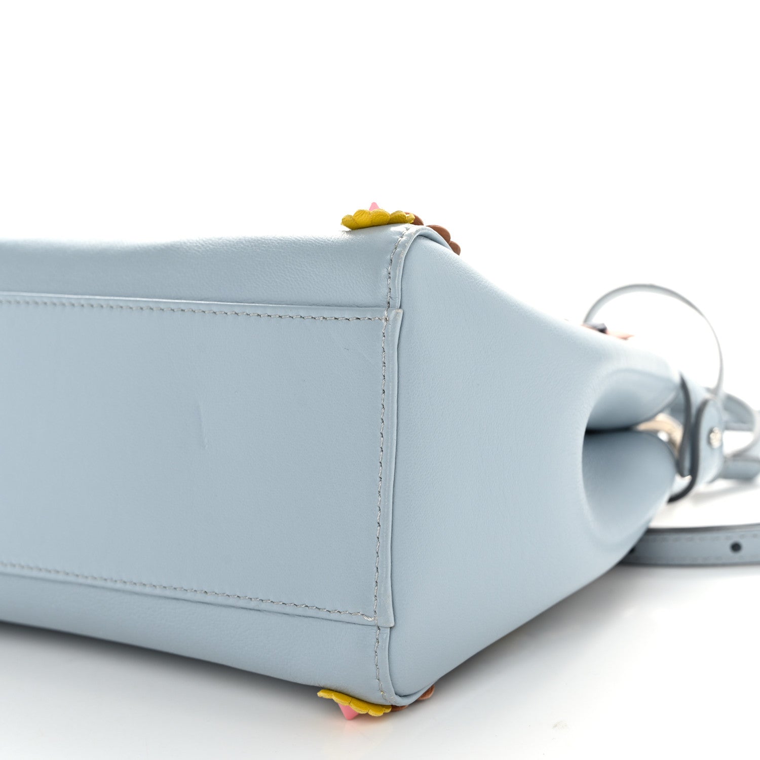 Fendi Nappa Flowerland Mini Peekaboo Iconic Satchel Light Blue 11 of 12