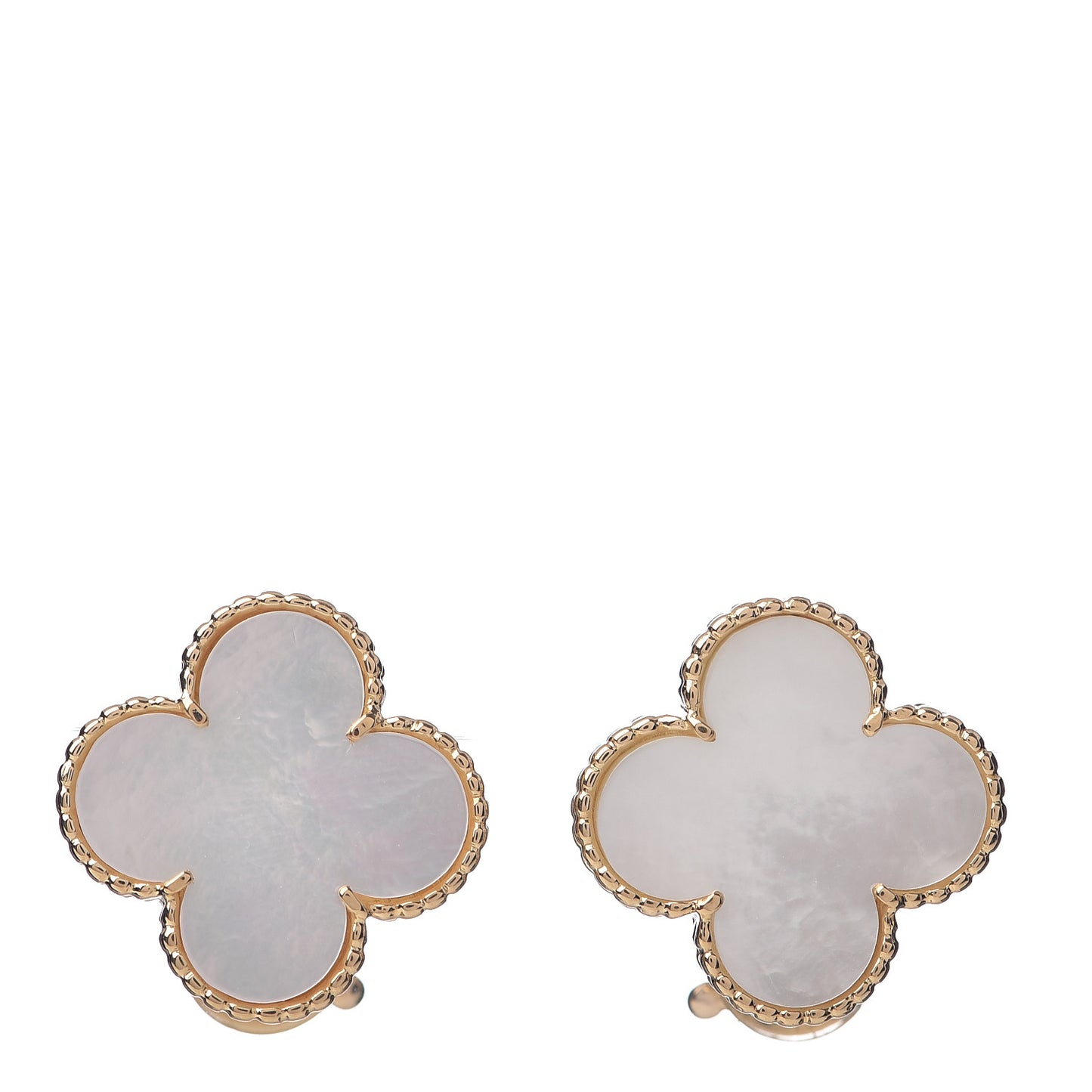18K Yellow Gold Mother of Pearl Magic Alhambra Clip On Earrings