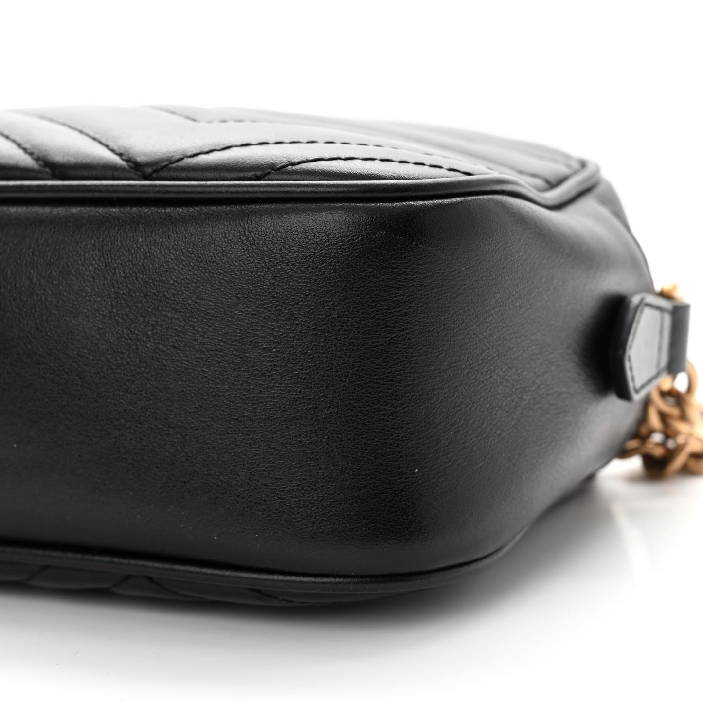 Calfskin Matelasse Small GG Marmont Chain Shoulder Bag Black