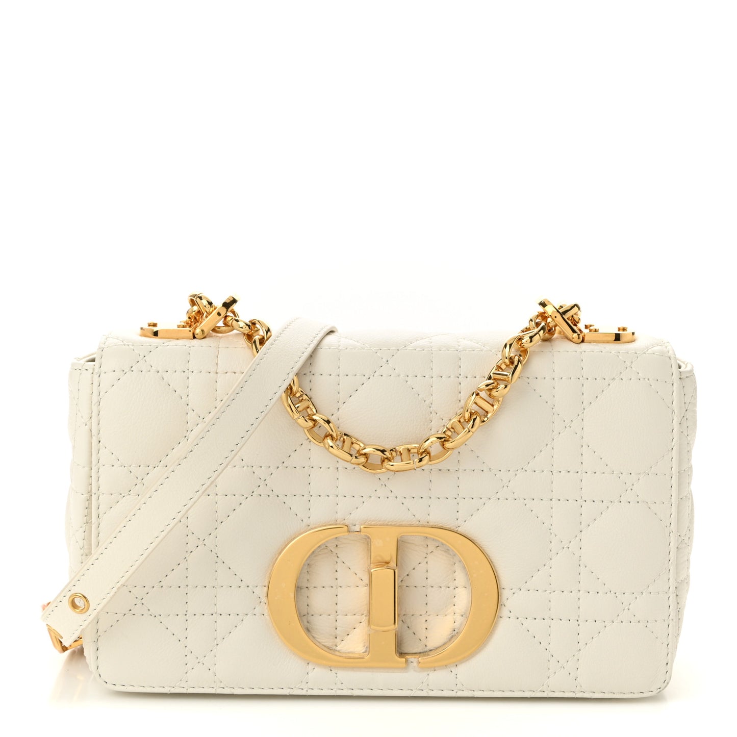 Lambskin Cannage Small Caro Bag Ivory