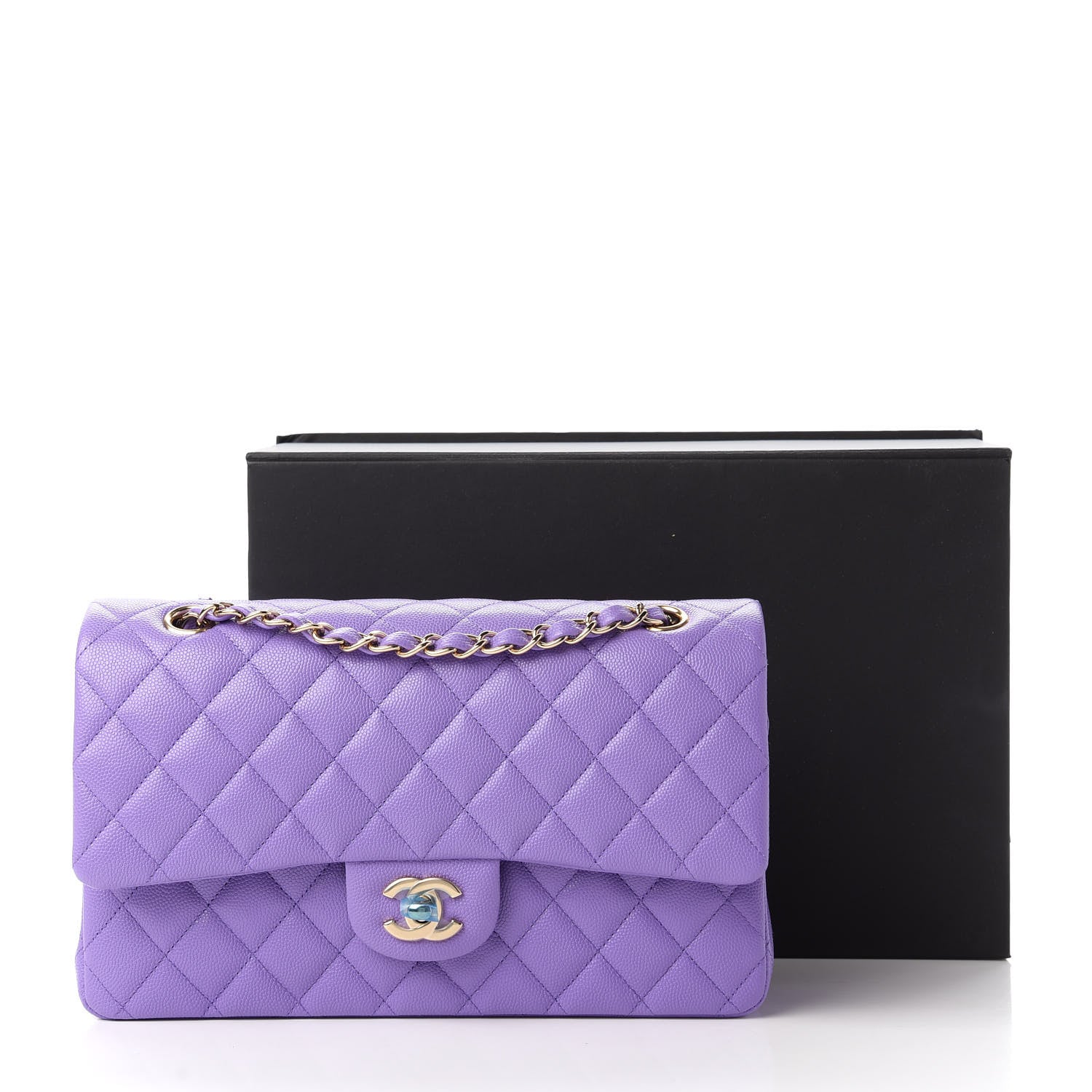 Chanel Caviar Quilted Medium Double Flap Purple 11 of 11