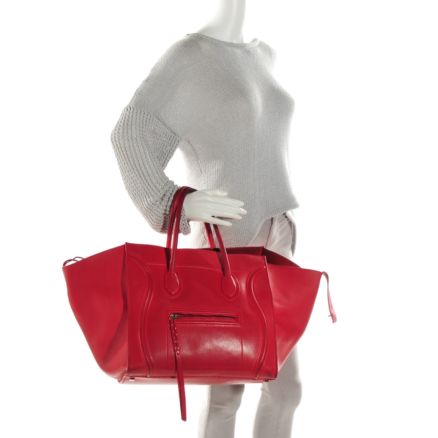 Celine Supple Calfskin Large Phantom Luggage Coquelicot 4 of 11