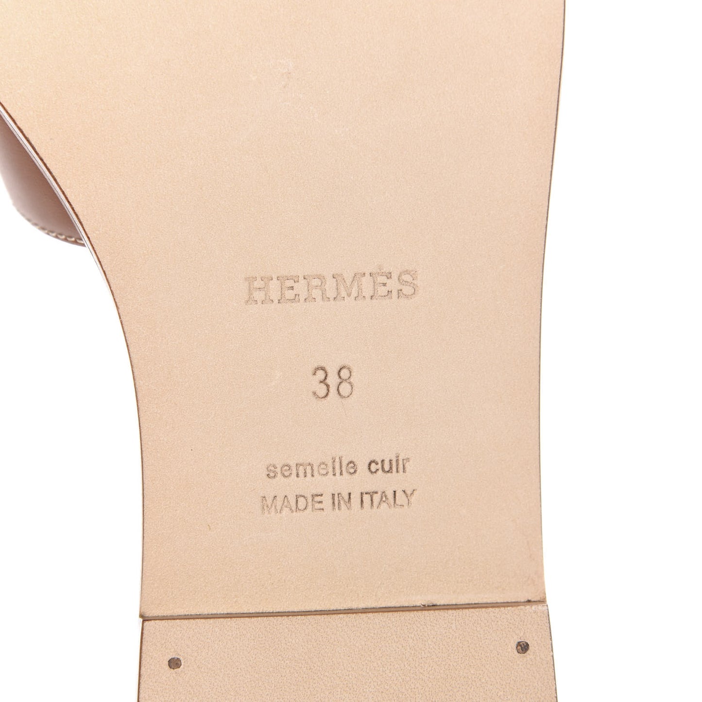 Box Calfskin Oran Sandals 38 Gold