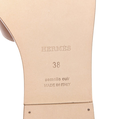 Hermes Box Calfskin Oran Sandals 38 Gold 6 of 9