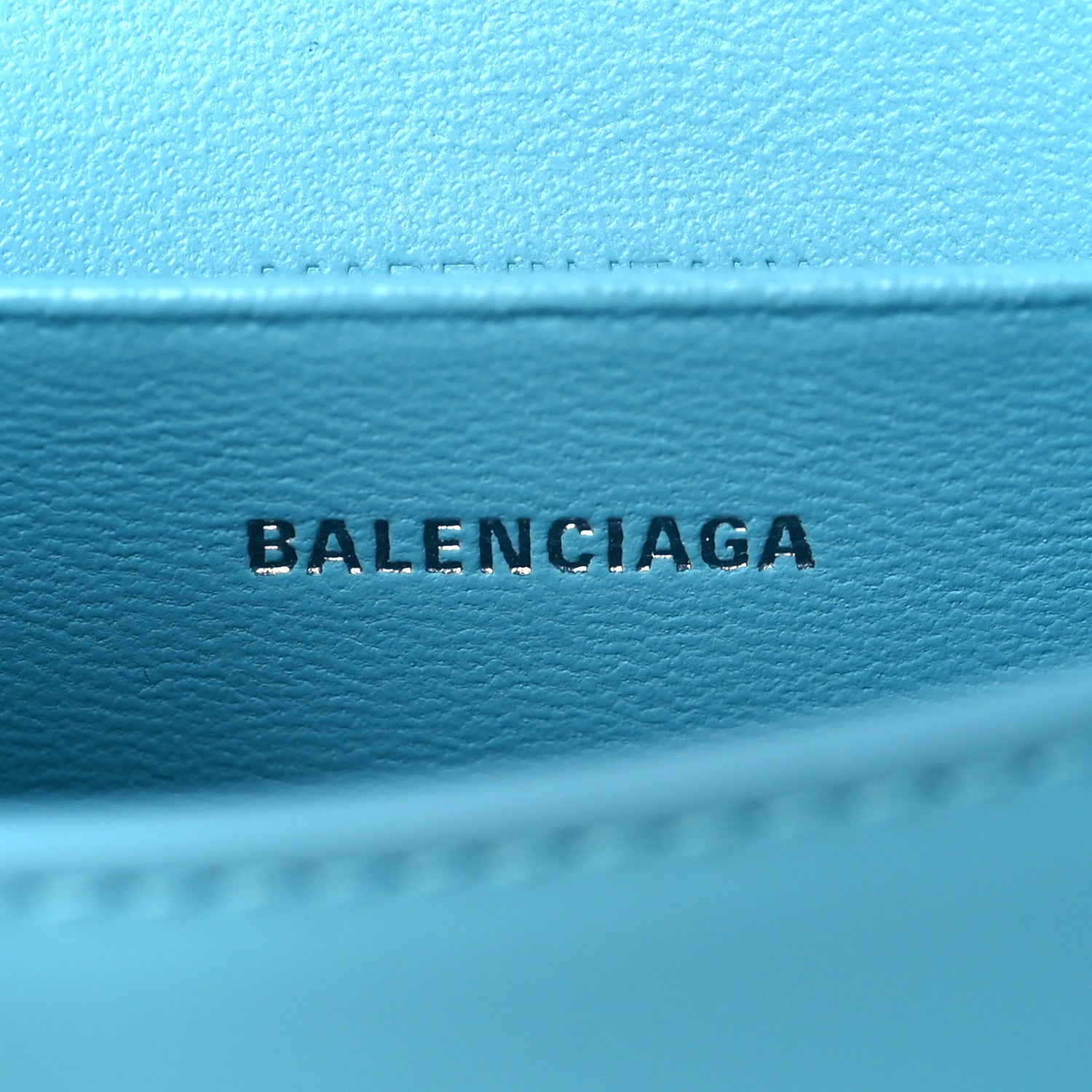 Balenciaga Shiny Box Calfskin Tonal B Hourglass Top Handle Bag Mini Azur 6 of 12
