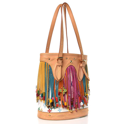 Louis Vuitton Monogram Multicolor Fringe Bucket White 4 of 11