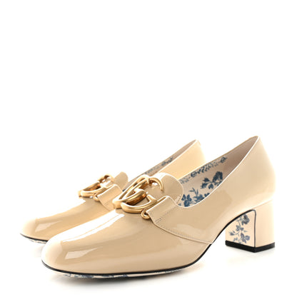 Gucci Vernice GG Victoire 55mm Loafer Pumps 38 Sand Storm 3 of 9