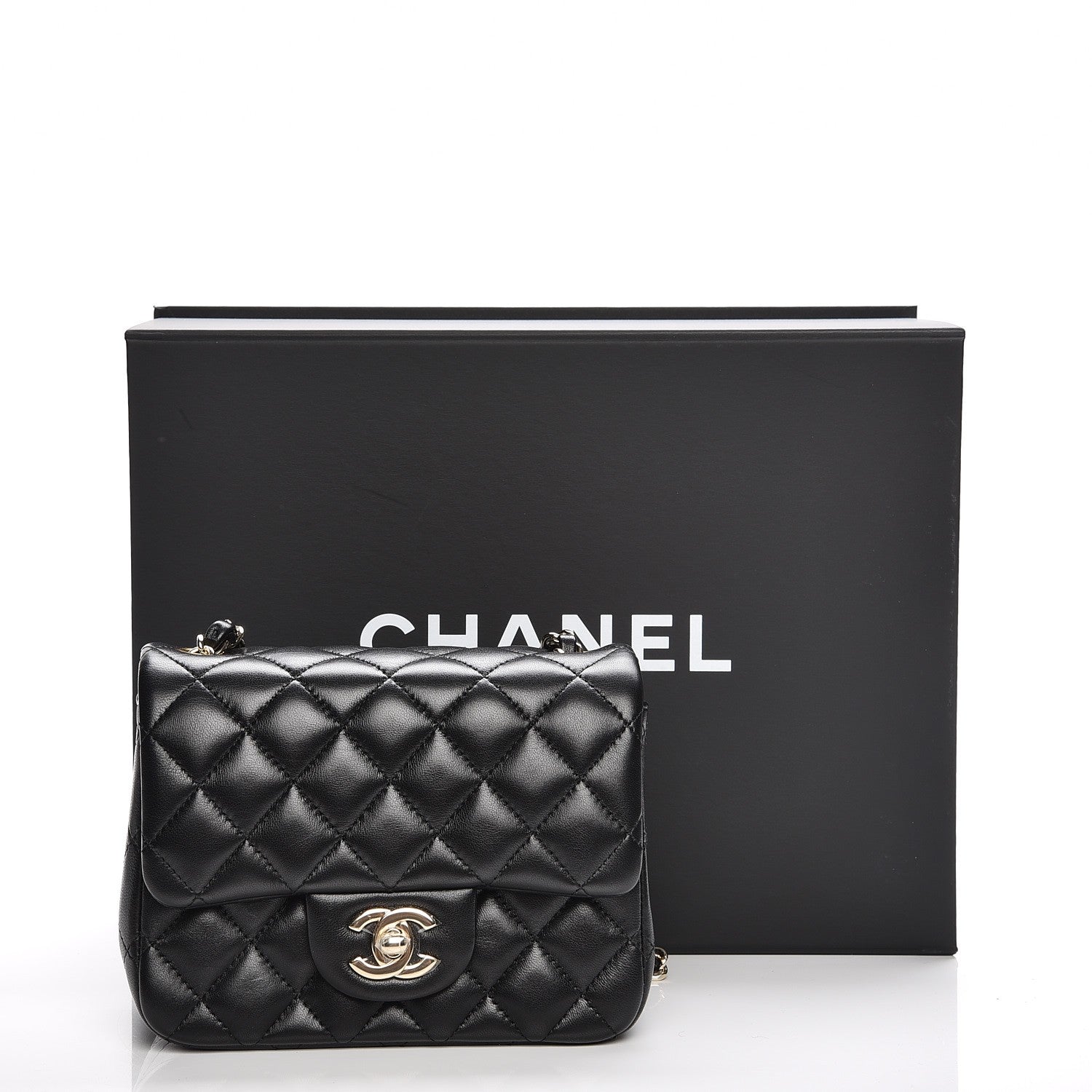 Chanel Lambskin Quilted Mini Square Flap Black 8 of 8