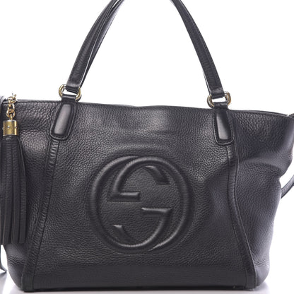 Gucci Pebbled Calfskin Small Soho Top Handle Bag Black 13 of 22