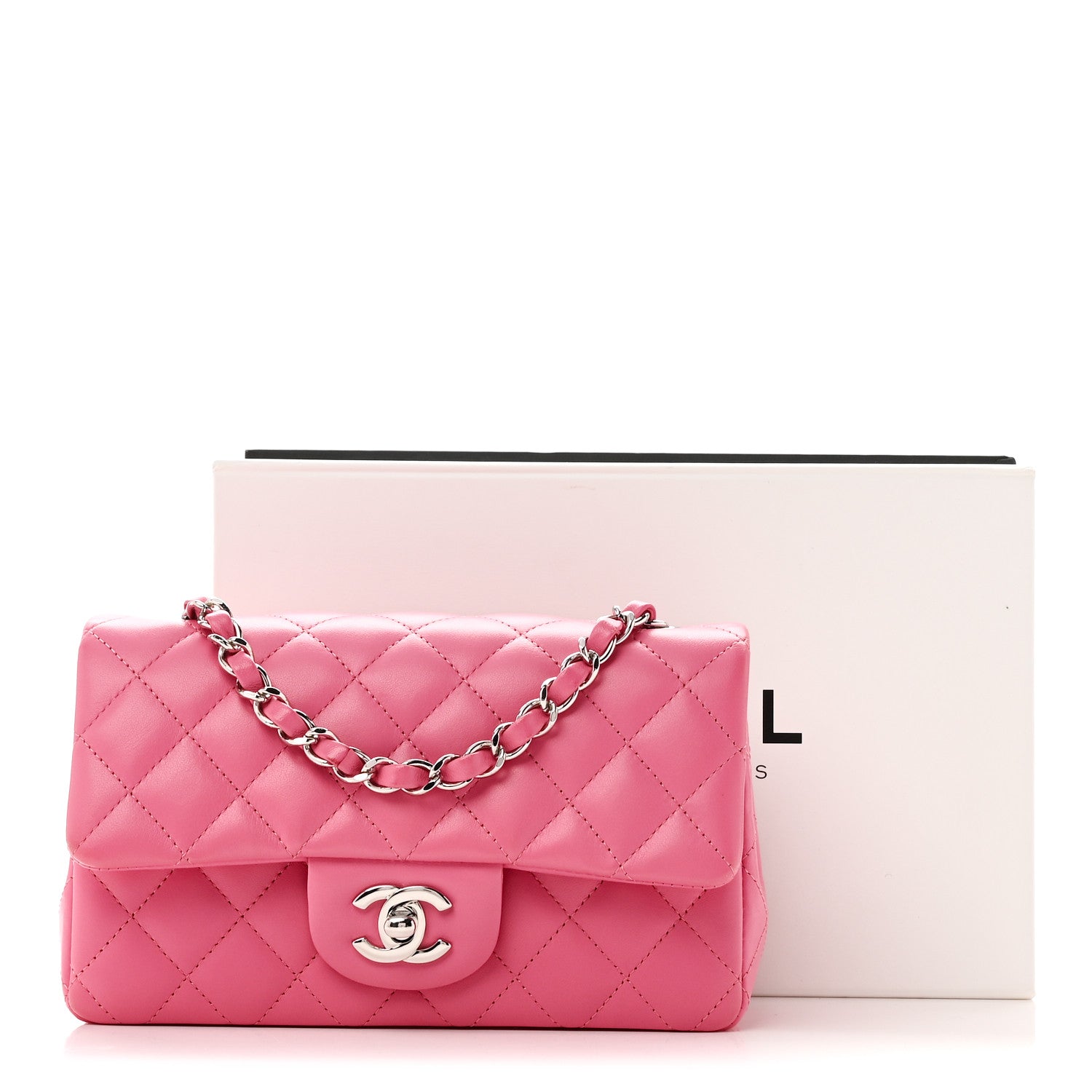 Chanel Lambskin Quilted Mini Rectangular Flap Pink 11 of 11